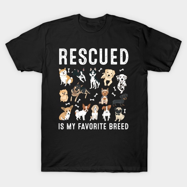 Dog Lovers for Women Men Kids - Rescue Dog T-Shirt by folidelarts
